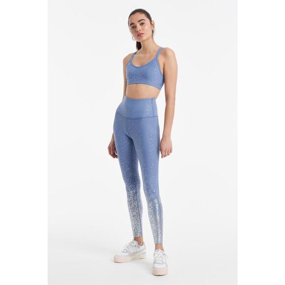 Beyond Yoga High Waist Alloy Ombre Midi Legging Serene Blue‎ Silver Small - Picture 1 of 11